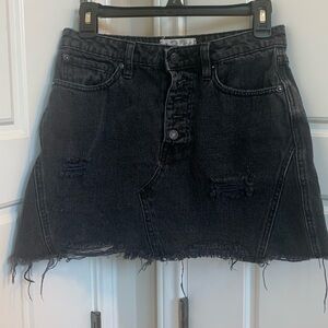 Free People Washed Black Denim skirt, Size 27
